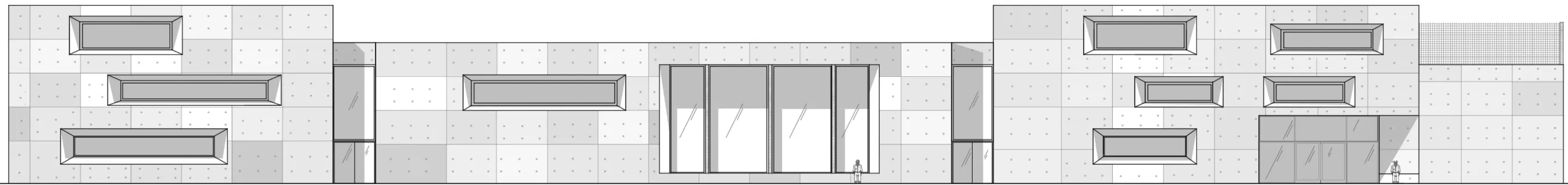 Façade Nord-Est en béton banché