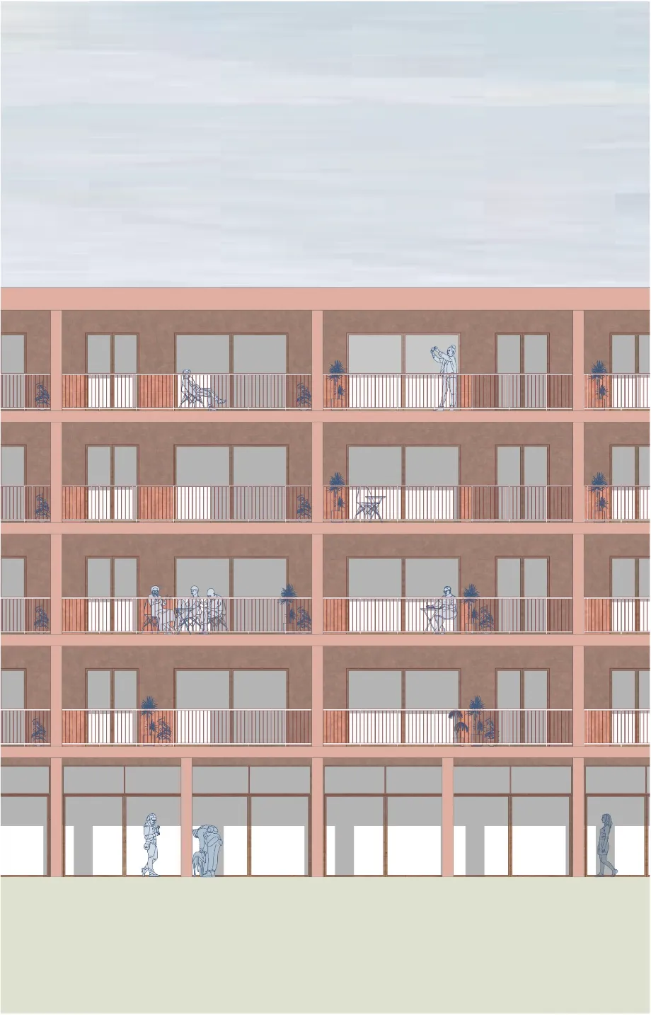 Détail de la façade d’un logement de référence