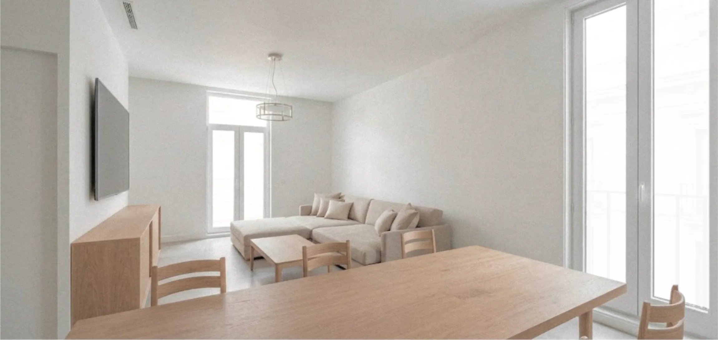 Séjour rénové de la maison de ville du couple Barné